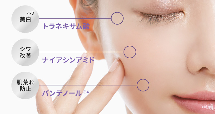 シワ、シミ予防、肌荒れ予防