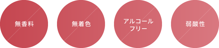 無香料、無着色、アルコールフリー、弱酸性