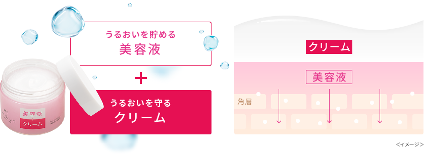 うるおいを貯める美容液＋うるおいを守るクリーム＜イメージ＞