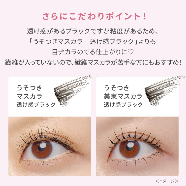 ピメル うそつき美束マスカラ 透け感ブラック