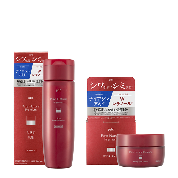 ピュア　ナチュラル　プレミアム　リフティングセット（エッセンスローション＋クリームエッセンス）【医薬部外品】