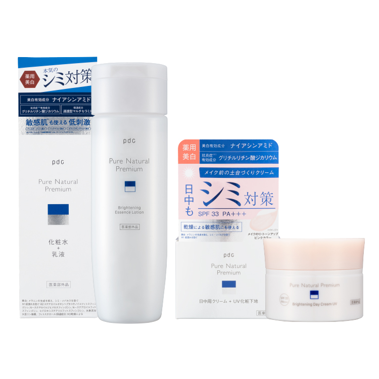 ピュア　ナチュラル　プレミアム　ブライトニングセット（エッセンスローション＋デイクリームＵＶ）【医薬部外品】